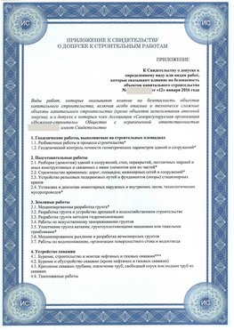 Приложение к свидетельству о допуске к строительным работам Ивантеевка СРО в строительстве